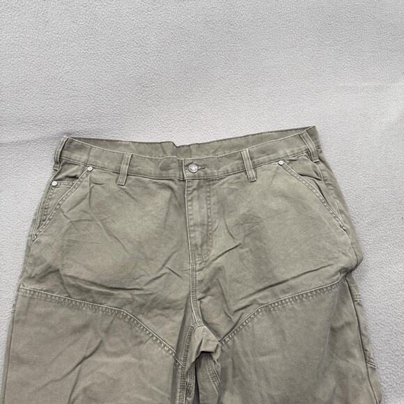 Harley-Davidson Pants Mens 40x30 Green Canvas Utility Carpenter Workwear Casual - Picture 9 of 10